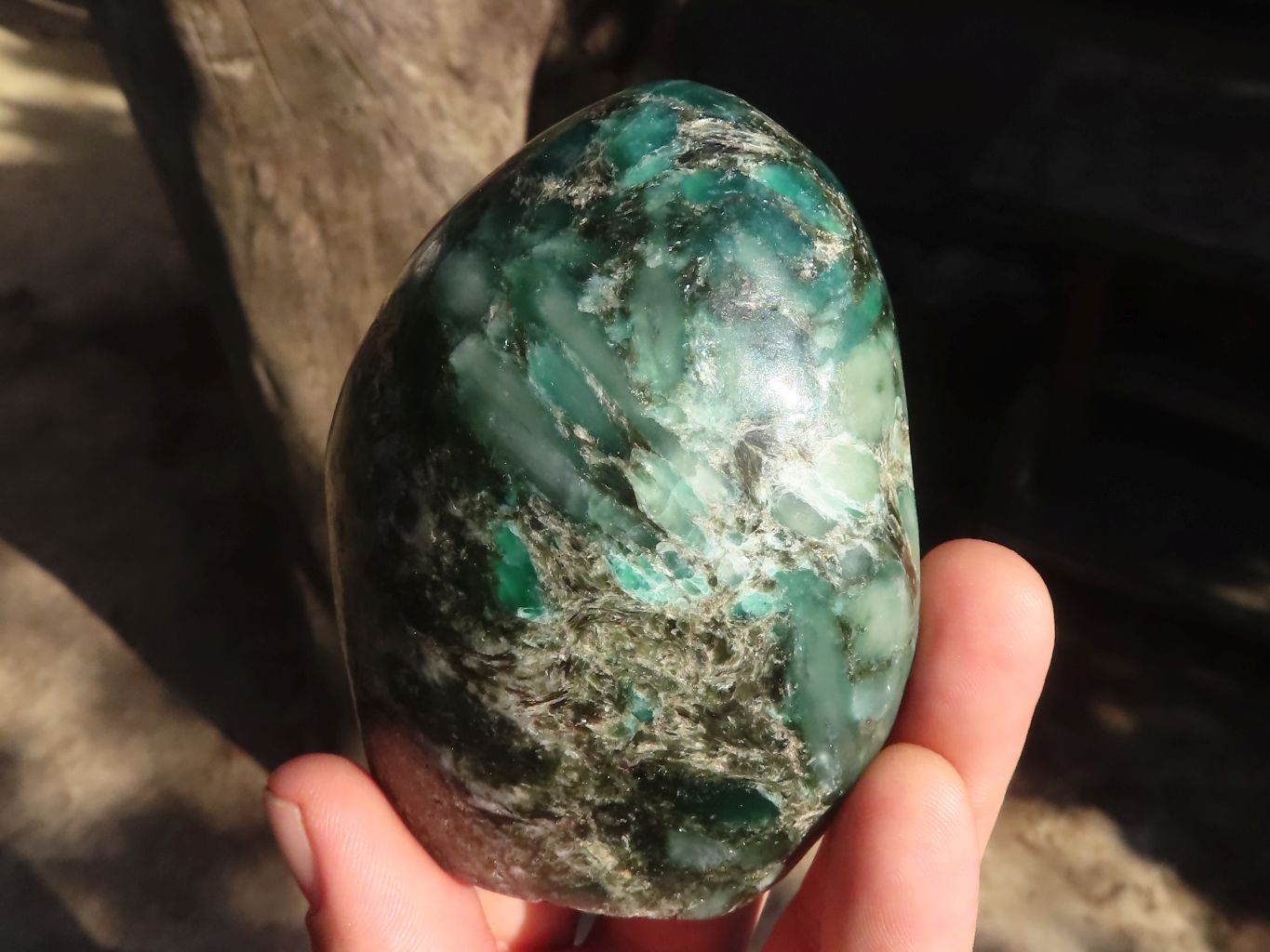 Polished Rare Emerald In Matrix Standing Free Forms  x 3 From Sandawana, Zimbabwe - Toprock Gemstones and Minerals 