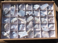 Natural Etched Blue Chalcedony Specimens  x 35 From Nsanje, Malawi - Toprock Gemstones and Minerals 