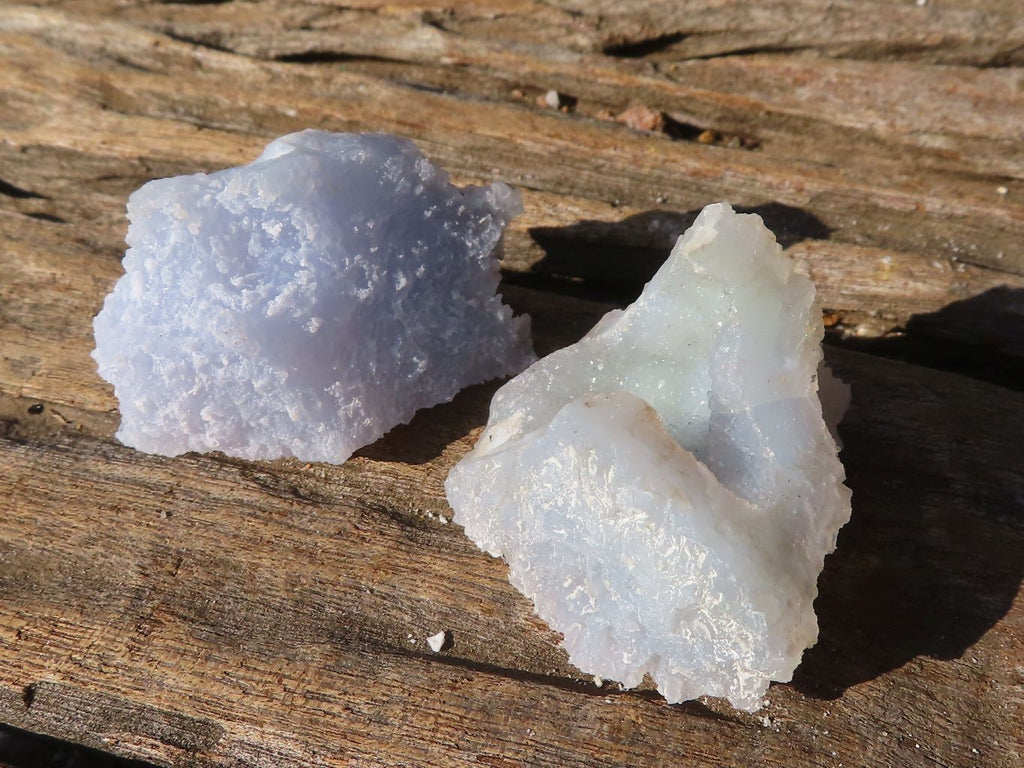 Natural Etched Blue Chalcedony Specimens  x 35 From Nsanje, Malawi - Toprock Gemstones and Minerals 