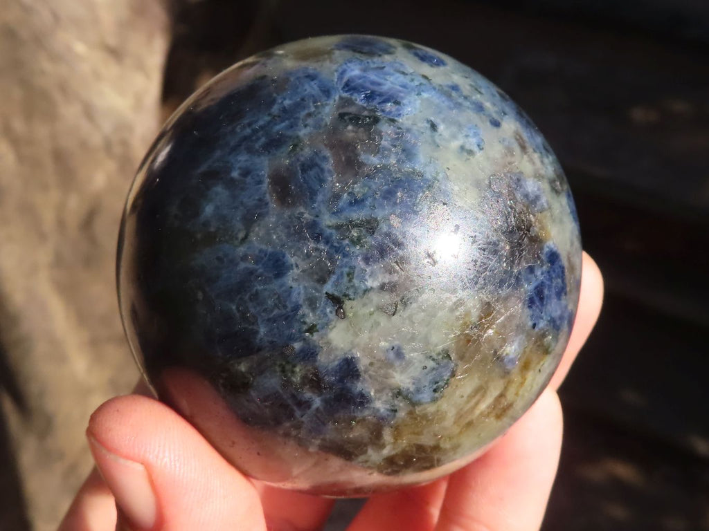 Polished Blue Iolite / Water Sapphire Spheres  x 2 From Northern Cape, South Africa - Toprock Gemstones and Minerals 