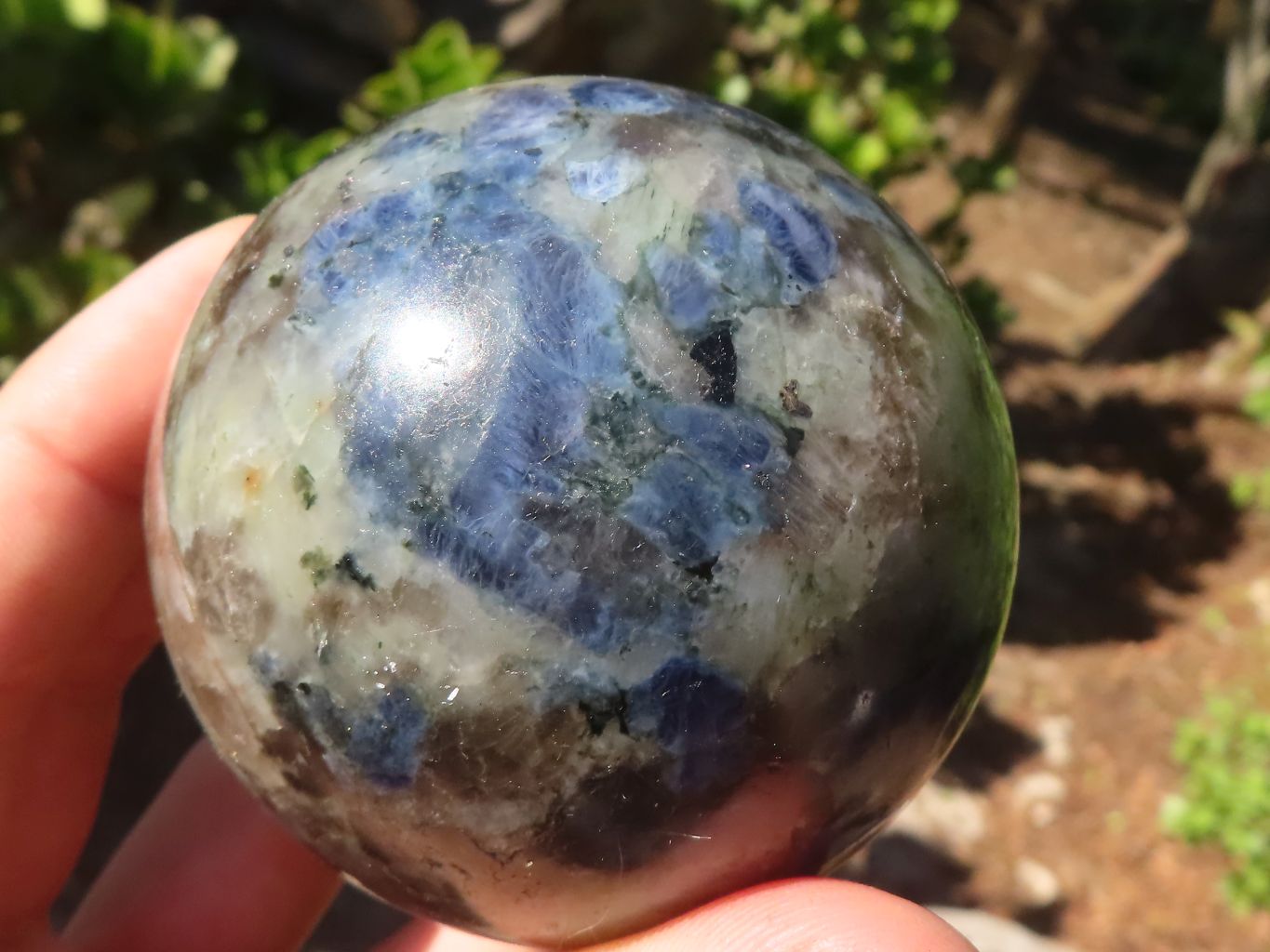 Polished Blue Iolite / Water Sapphire Spheres  x 2 From Northern Cape, South Africa - Toprock Gemstones and Minerals 