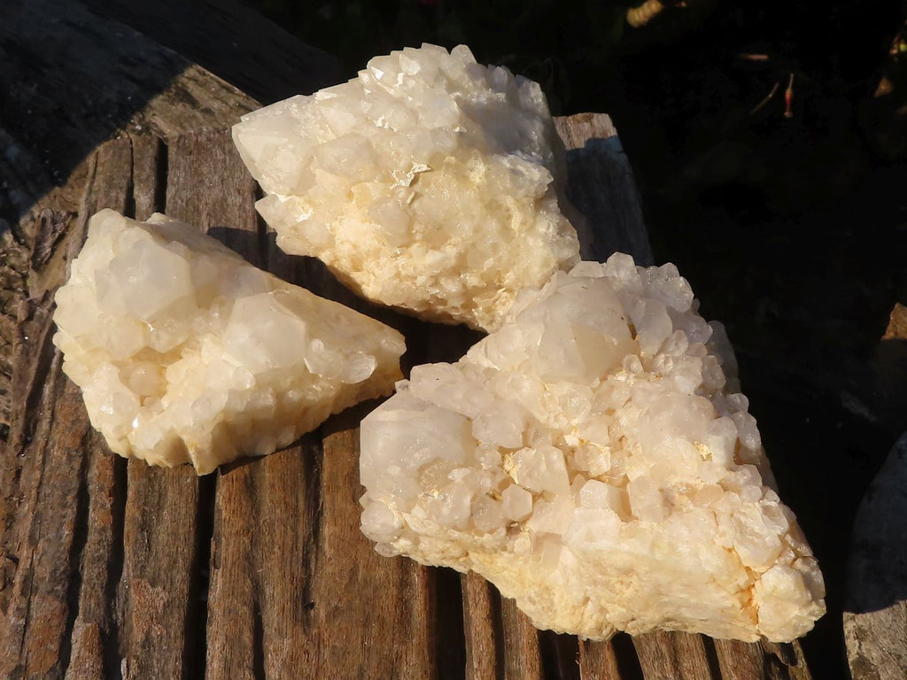 Natural "Cathedral Window" Candle Quartz Formations  x 3 From Madagascar - Toprock Gemstones and Minerals 