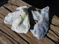 Natural Etched Blue Chalcedony Specimens  x 2 From Nsanje, Malawi - Toprock Gemstones and Minerals 