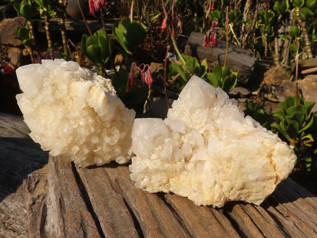 Natural "Cathedral Window" Candle Quartz Formations  x 3 From Madagascar - Toprock Gemstones and Minerals 