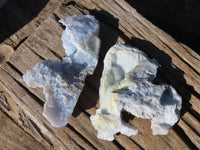 Natural Etched Blue Chalcedony Specimens  x 2 From Nsanje, Malawi - Toprock Gemstones and Minerals 