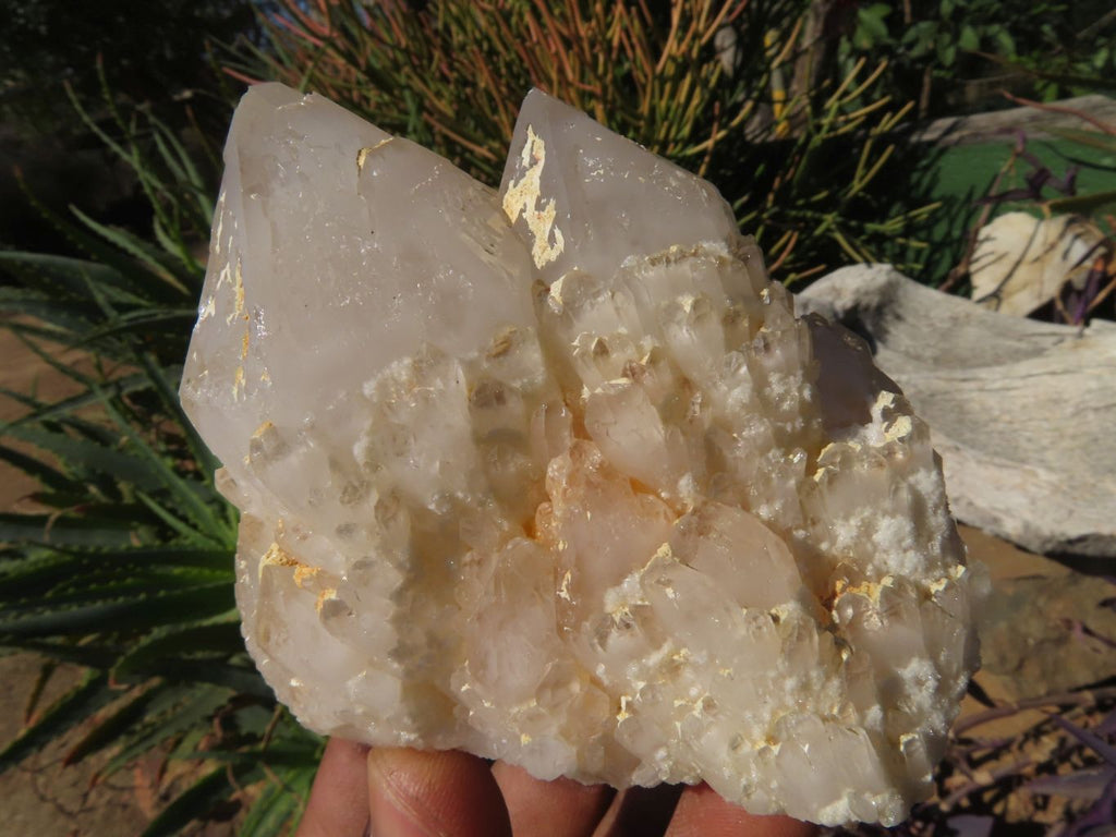 Natural Cascading Quartz Clusters With Cathedral Window Faces x 4 From Ambatfinhandrana, Madagascar - TopRock