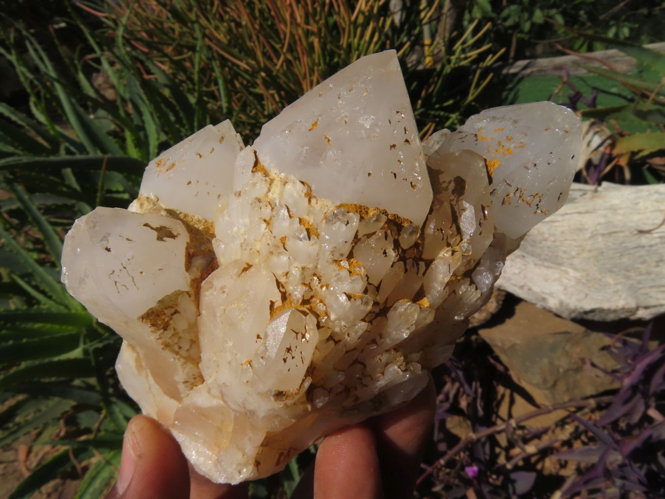 Natural Cascading Quartz Clusters With Cathedral Window Faces x 4 From Ambatfinhandrana, Madagascar - TopRock