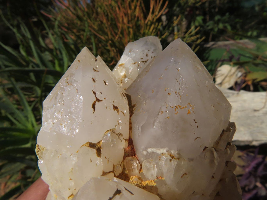 Natural Cascading Quartz Clusters With Cathedral Window Faces x 4 From Ambatfinhandrana, Madagascar - TopRock
