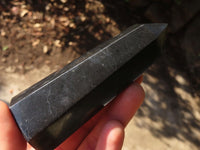 Polished Black Basalt Points  x 6 From Madagascar