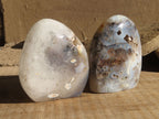 Polished Agate Standing Free Forms x 2 From Madagascar - Toprock Gemstones and Minerals 