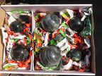 Polished Rare Flashy Labradorite Spheres x 6 From Tulear, Madagascar - Toprock Gemstones and Minerals 