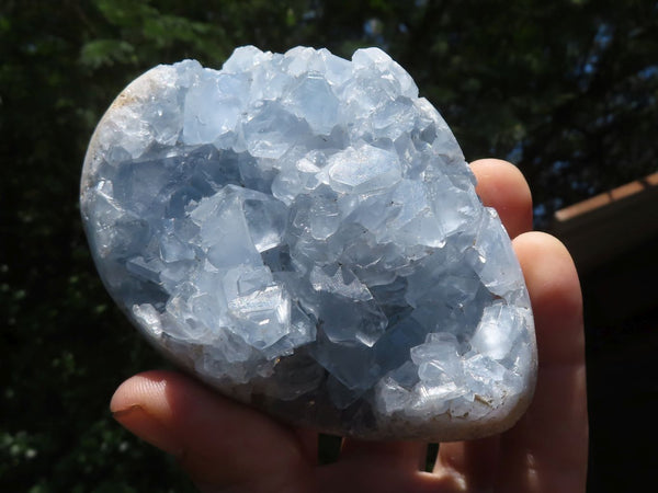 Natural Crystal Centred Blue Celestite Eggs  x 2 From Sakoany, Madagascar - TopRock