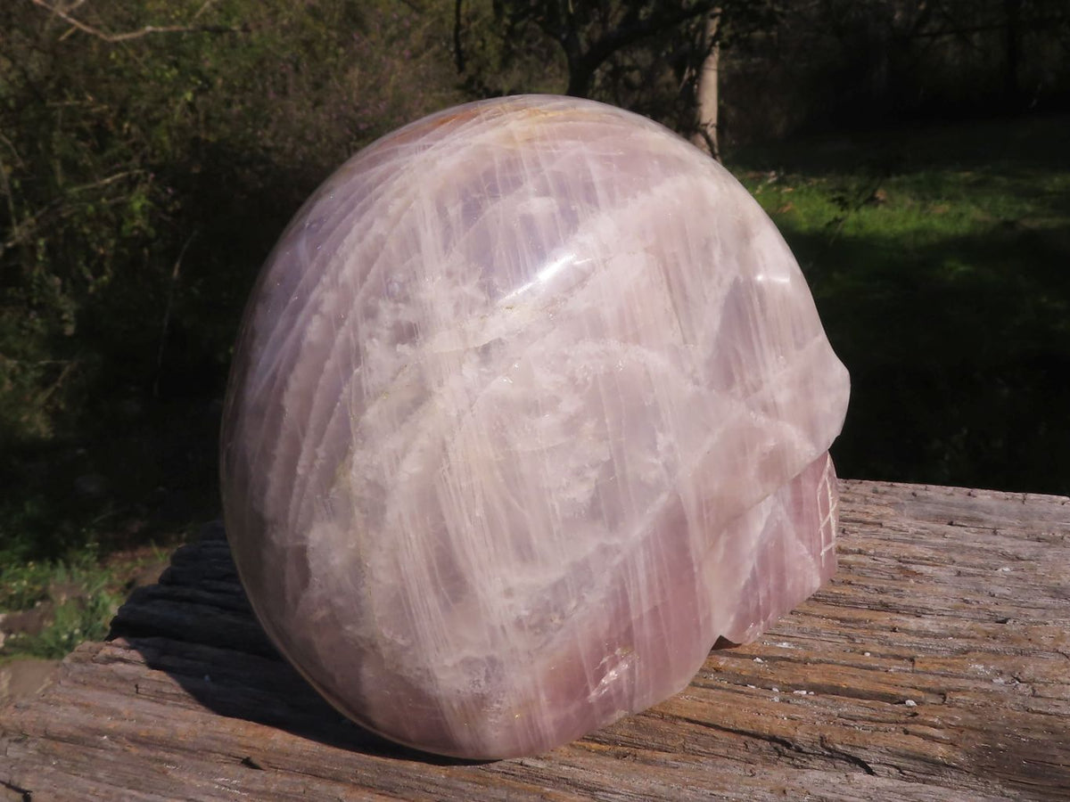Polished XXL Pink Rose Quartz Skull Carving  x 1 From Madagascar - TopRock