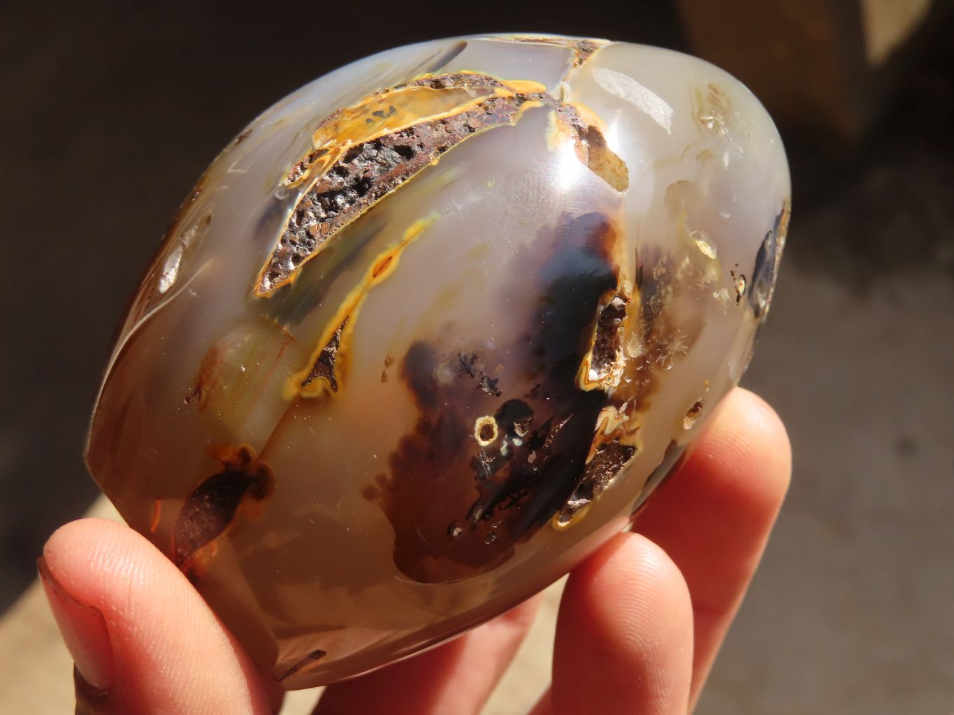 Polished Agate Standing Free Forms x 6 From West Coast, Madagascar - Toprock Gemstones and Minerals 