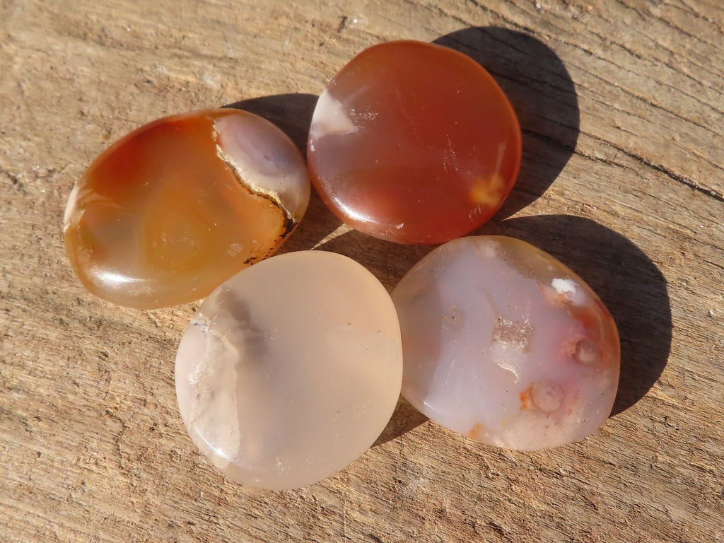 Polished  Small Ocean  Flower Agate Palm Stones  x 35 From Madagascar - Toprock Gemstones and Minerals 