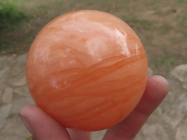 Polished Orange Twist Calcite Spheres  x 3 From Madagascar - TopRock