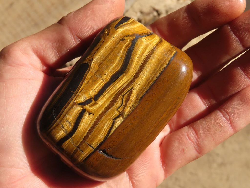 Polished Golden Tigers Eye Free Forms x 6 From Prieska, South Africa - Toprock Gemstones and Minerals 