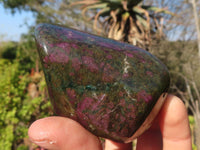 Polished  Fluorescent Ruby Corundum In Chrome Verdite Free Forms x 4 From Zimbabwe - Toprock Gemstones and Minerals 