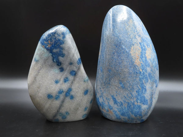 Polished Blue Spotted Dalmatian Stone Spinel Standing Free Forms x 2 From Madagascar - TopRock