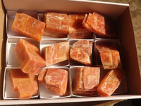 Natural New Sunset Orange Calcite Specimens x 12 From Spitzkop, Namibia - Toprock Gemstones and Minerals 