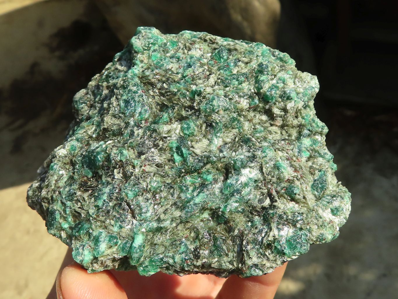 Natural Rare Emerald Mica In Matrix Cobbed Specimens x 6 From Mutoko, Zimbabwe - Toprock Gemstones and Minerals 