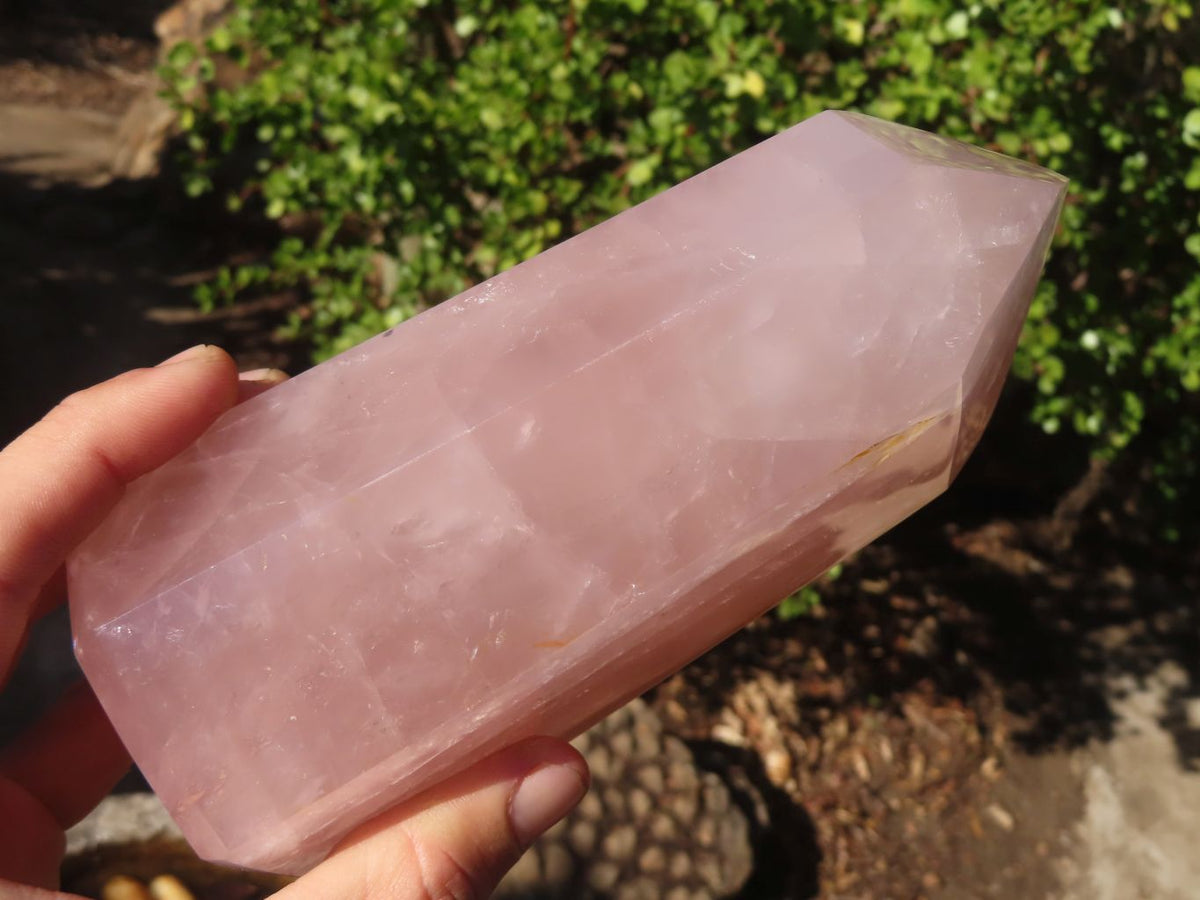 Polished Pink Rose Quartz Points x 2 From Antsirabe, Madagascar - Toprock Gemstones and Minerals 