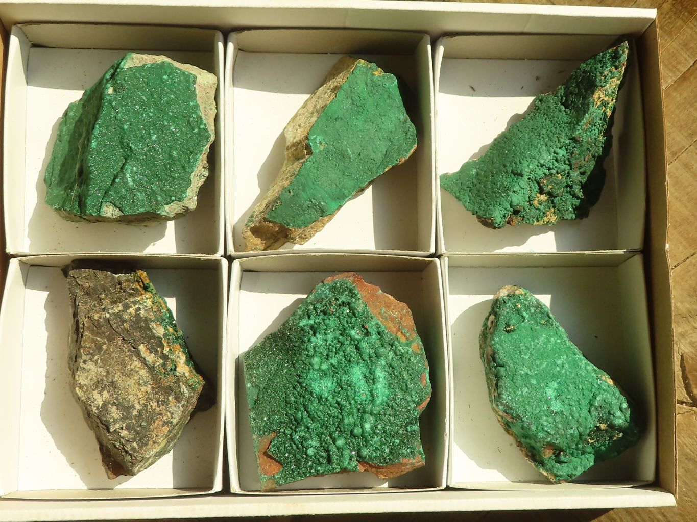 Natural Crystalline Malachite Specimens  x 6 From Congo - Toprock Gemstones and Minerals 