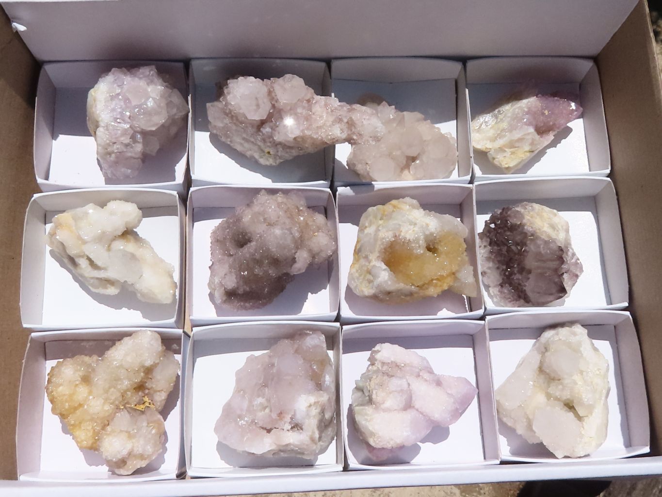 Natural Mixed Spirit Quartz Clusters  x 12 From Boekenhouthoek, South Africa - TopRock