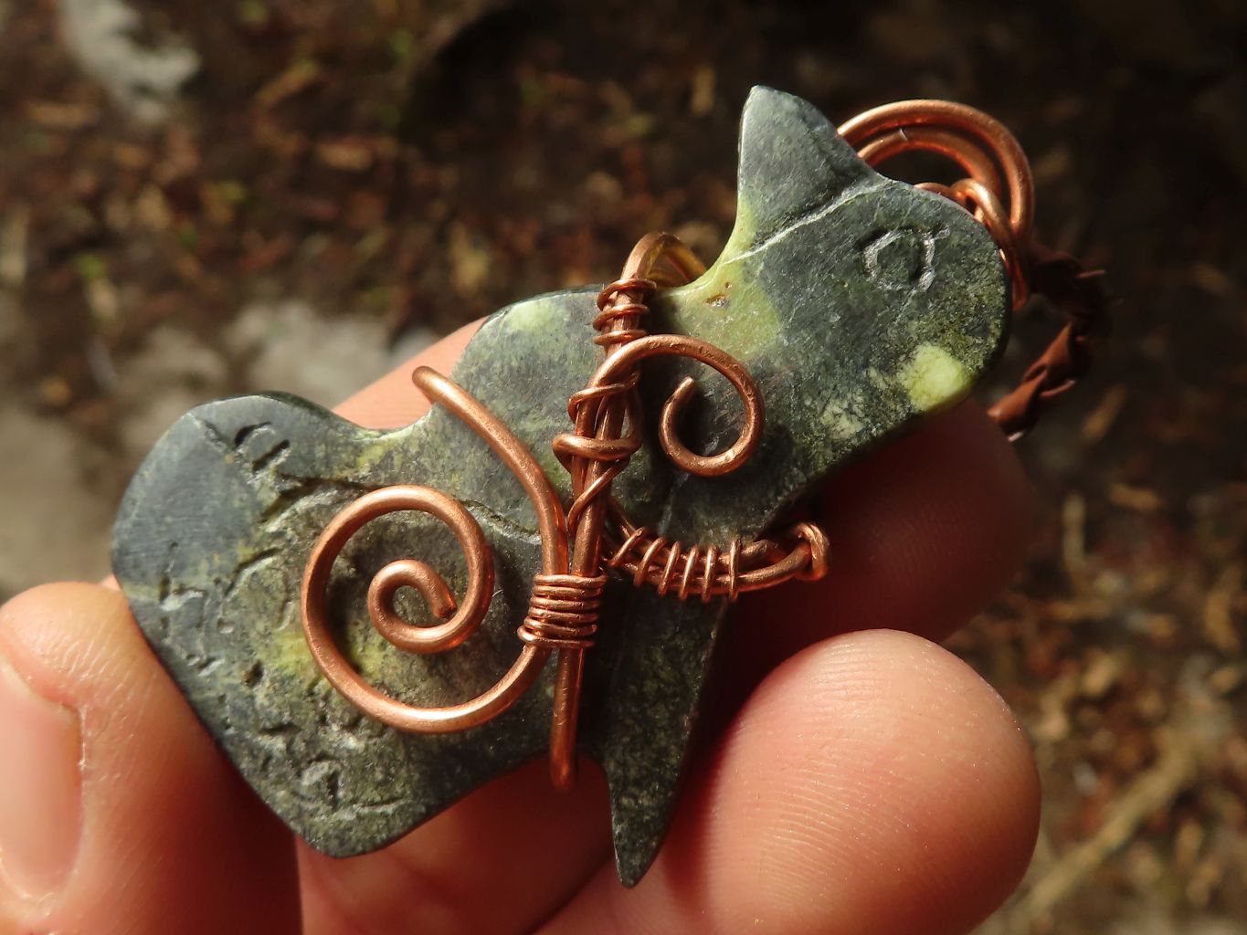 Polished  Copper Wire Wrapped Leopard Stone Eagle Pendants  x 6 From Zimbabwe - Toprock Gemstones and Minerals 