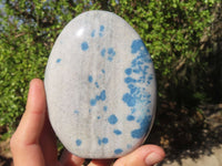 Polished Blue Spotted Spinel Quartz Standing Free Forms x 3 From Madagascar - Toprock Gemstones and Minerals 