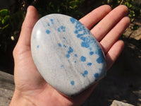 Polished Blue Spotted Spinel Quartz Standing Free Forms x 3 From Madagascar - Toprock Gemstones and Minerals 
