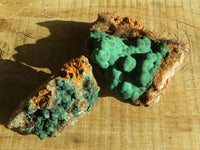 Natural Rare Ball Malachite On Drusy Quartz & Dolomite Specimens x 2 From Kambove, Congo - Toprock Gemstones and Minerals 