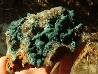 Natural Rare Ball Malachite On Drusy Quartz & Dolomite Specimens x 2 From Kambove, Congo - Toprock Gemstones and Minerals 