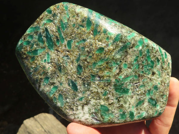 Polished Rare Emerald In Matrix Standing Free Form x 1 From Sandawana, Zimbabwe