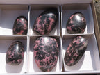 Polished Pink & Black Rhodonite Standing Free Forms  x 6 From Ambindavato, Madagascar - TopRock