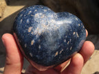 Polished Blue Lazulite Hearts  x 3 From Madagascar - Toprock Gemstones and Minerals 