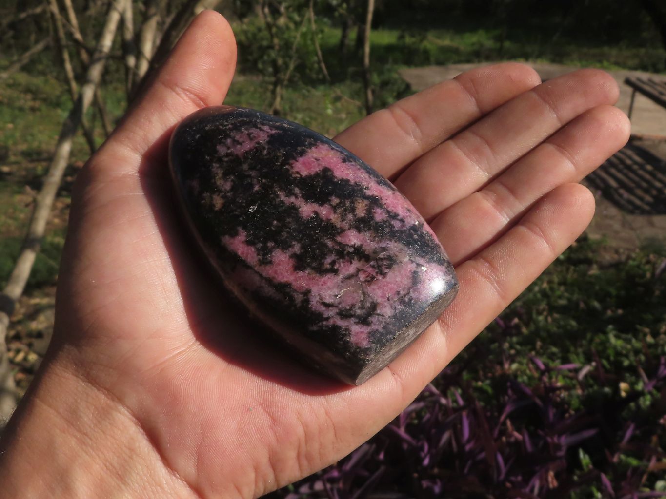 Polished Pink & Black Rhodonite Standing Free Forms  x 6 From Ambindavato, Madagascar - TopRock
