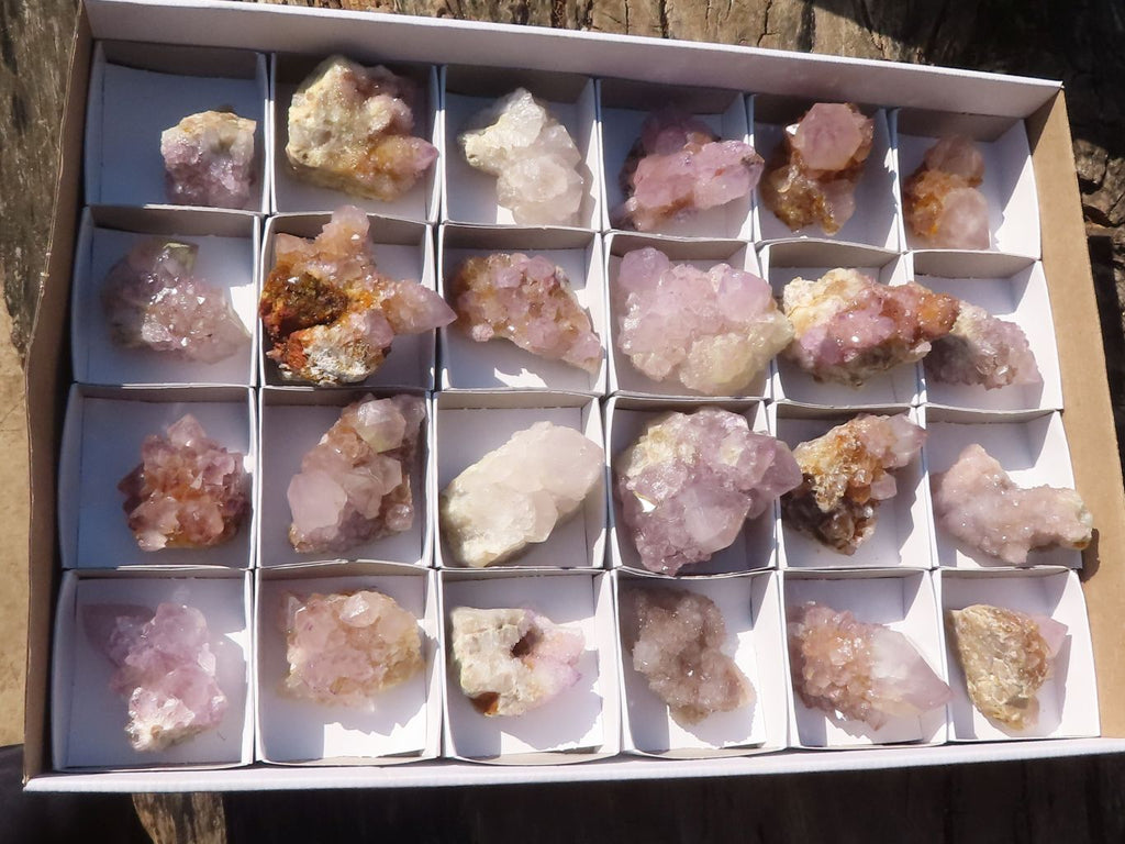 Natural Mixed Selection Of Spirit Quartz Clusters  x 24 From Boekenhouthoek, South Africa - Toprock Gemstones and Minerals 