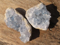 Natural Blue Celestite Crystal Specimens  x 6 From Sakoany, Madagascar - Toprock Gemstones and Minerals 