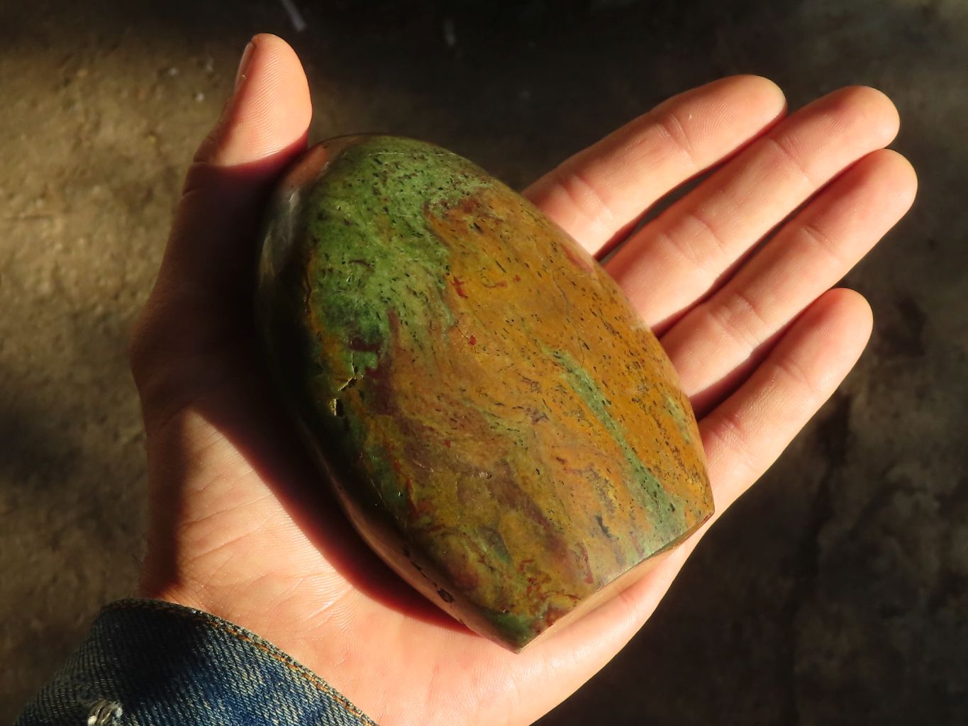 Polished Green Chrysoprase Standing Free Forms  x 2 From Ambatondrazaka, Madagascar - Toprock Gemstones and Minerals 