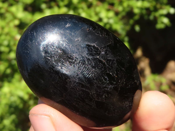 Polished Schorl Black Tourmaline Palm Stones  x 12 From Madagascar