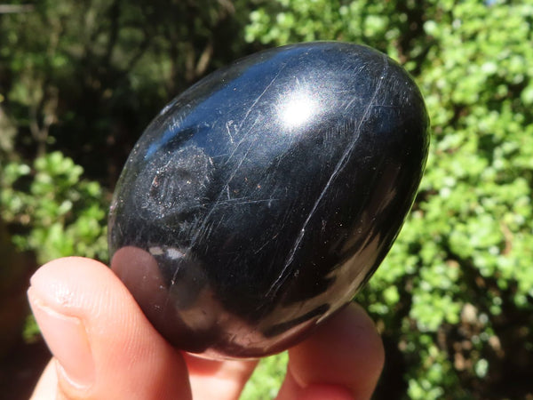 Polished Schorl Black Tourmaline Eggs  x 12 From Madagascar - Toprock Gemstones and Minerals 
