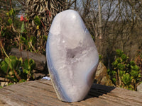 Polished Blue Lace Agate Standing Free Form x 1 From Nsanje, Malawi - Toprock Gemstones and Minerals 