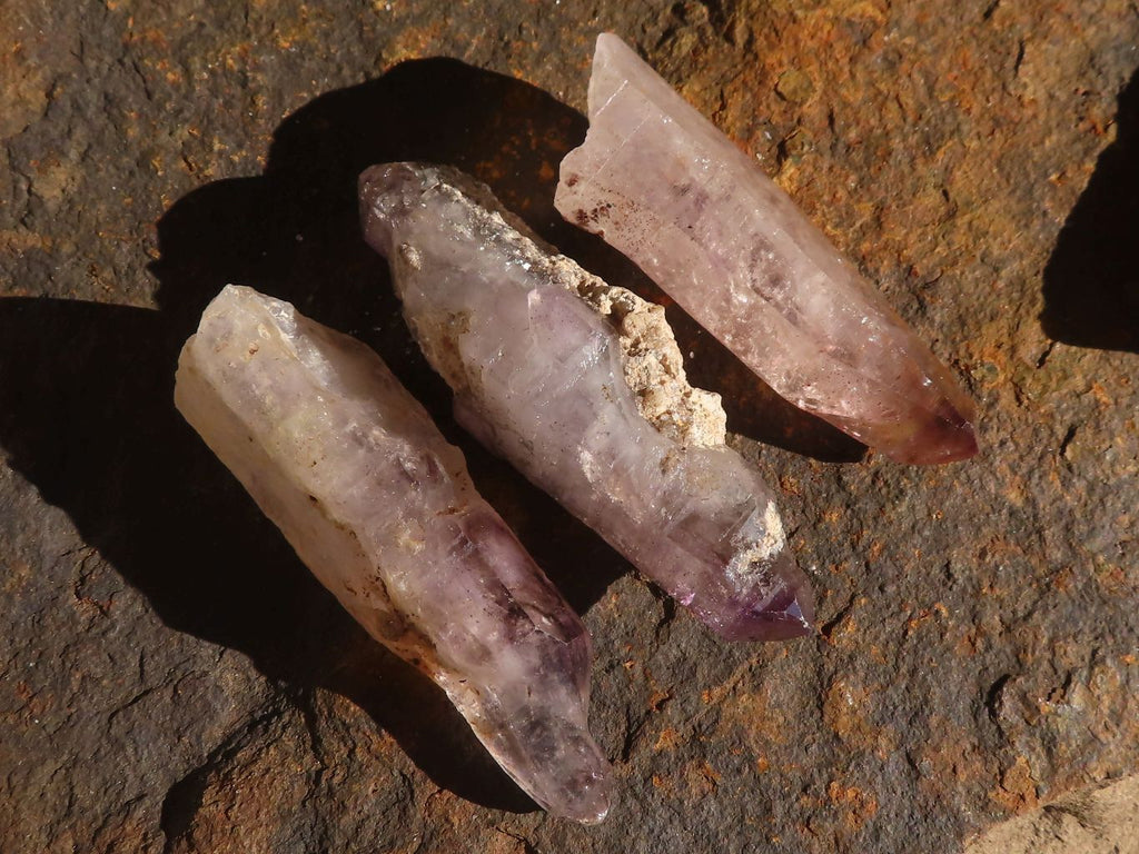 Natural Smokey Amethyst Window Quartz Crystals  x 12 From Chiredzi, Zimbabwe - Toprock Gemstones and Minerals 