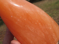 Natural Bright Orange Twist Calcite Standing Free Forms  x 2 From Madagascar - TopRock