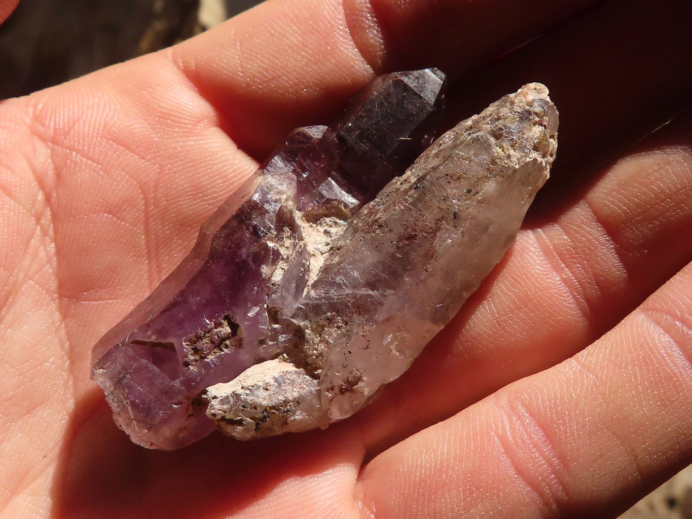 Natural Smokey Amethyst Window Quartz Crystals  x 12 From Chiredzi, Zimbabwe - Toprock Gemstones and Minerals 