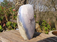 Polished Blue Lace Agate Standing Free Form x 1 From Nsanje, Malawi - Toprock Gemstones and Minerals 