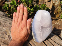 Polished Blue Lace Agate Standing Free Form x 1 From Nsanje, Malawi - Toprock Gemstones and Minerals 