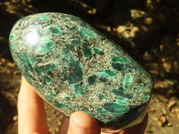 Polished Rare Emerald In Matrix Standing Free Form x 1 From Sandawana, Zimbabwe - Toprock Gemstones and Minerals 
