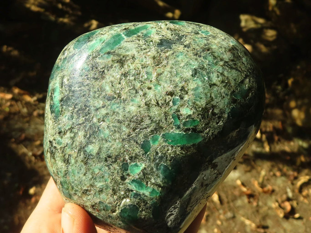 Polished Rare Emerald In Matrix Standing Free Form x 1 From Sandawana, Zimbabwe - Toprock Gemstones and Minerals 